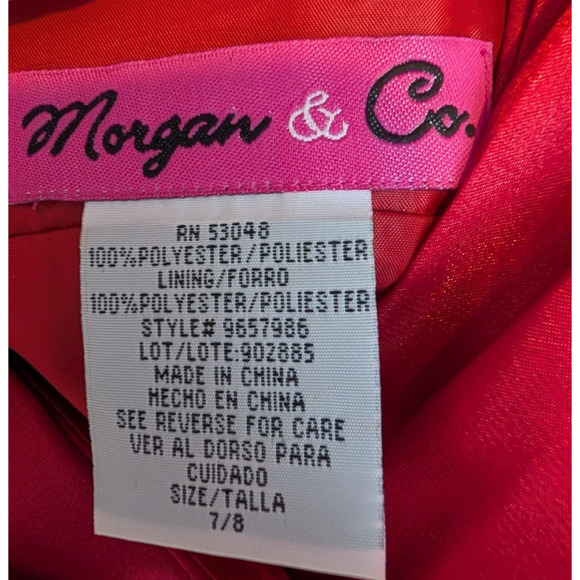 Y2K Morgan & Co Red Babydoll Mesh Layered Beaded Tulle Whimsigoth Formal Dress - Picture 12 of 13